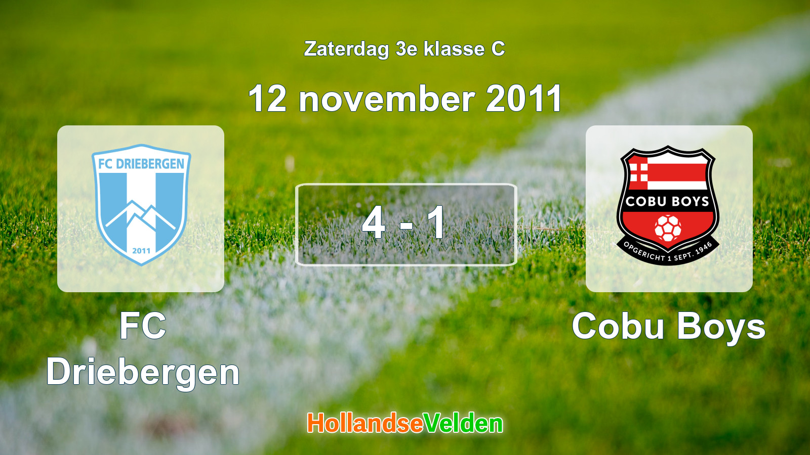 Gespeelde wedstrijd: FC Driebergen - Cobu Boys 4 - 1 (12 november 2011)