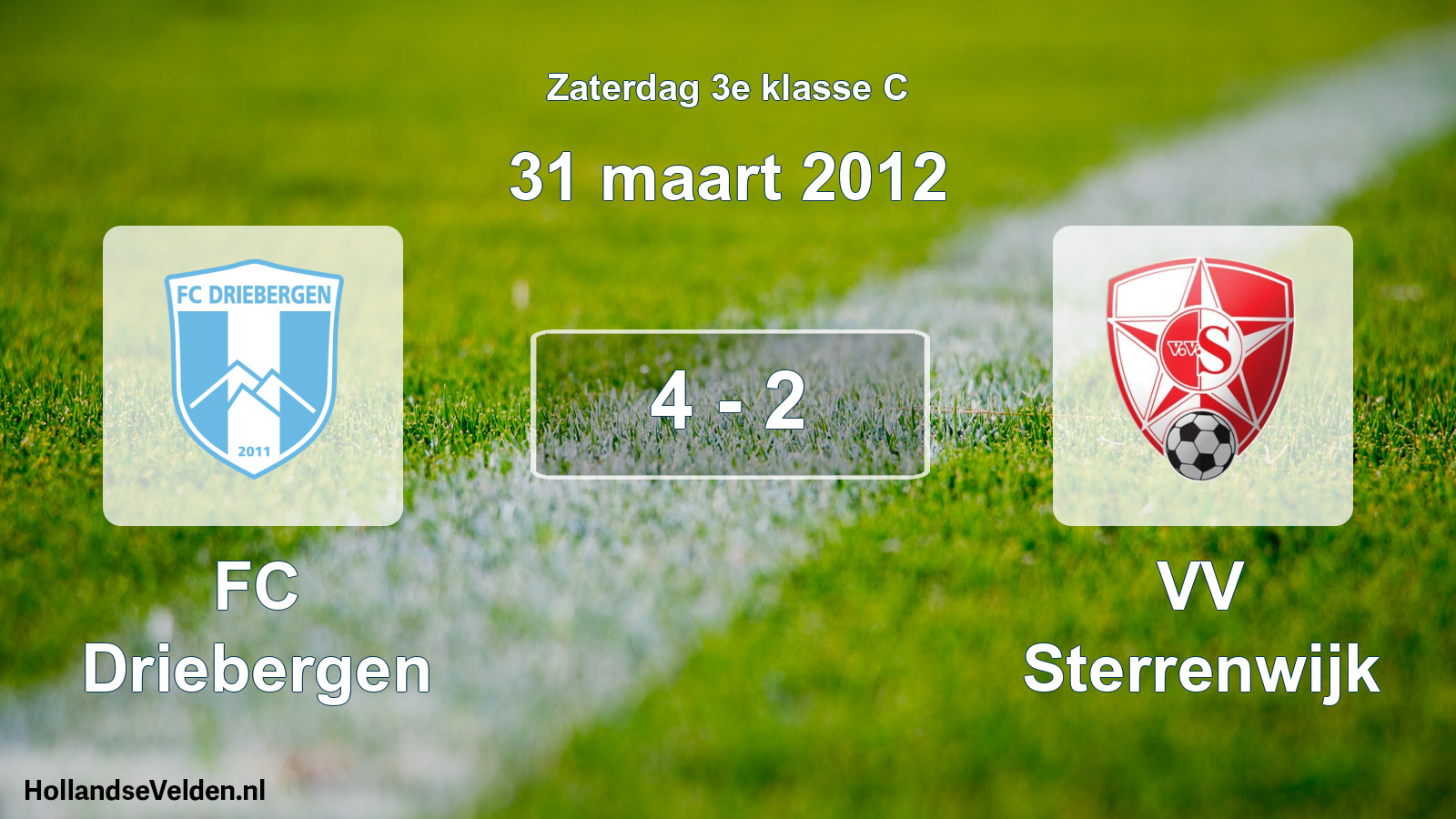 Gespeelde wedstrijd: FC Driebergen - VV Sterrenwijk 4 - 2 (31 maart 2012)