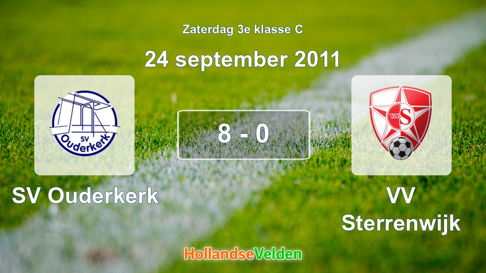 Gespeelde wedstrijd: SV Ouderkerk - VV Sterrenwijk 8 - 0 (24 september 2011)