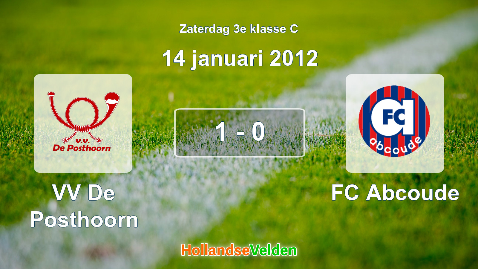 Gespeelde wedstrijd: VV De Posthoorn - FC Abcoude 1 - 0 (14 januari 2012)