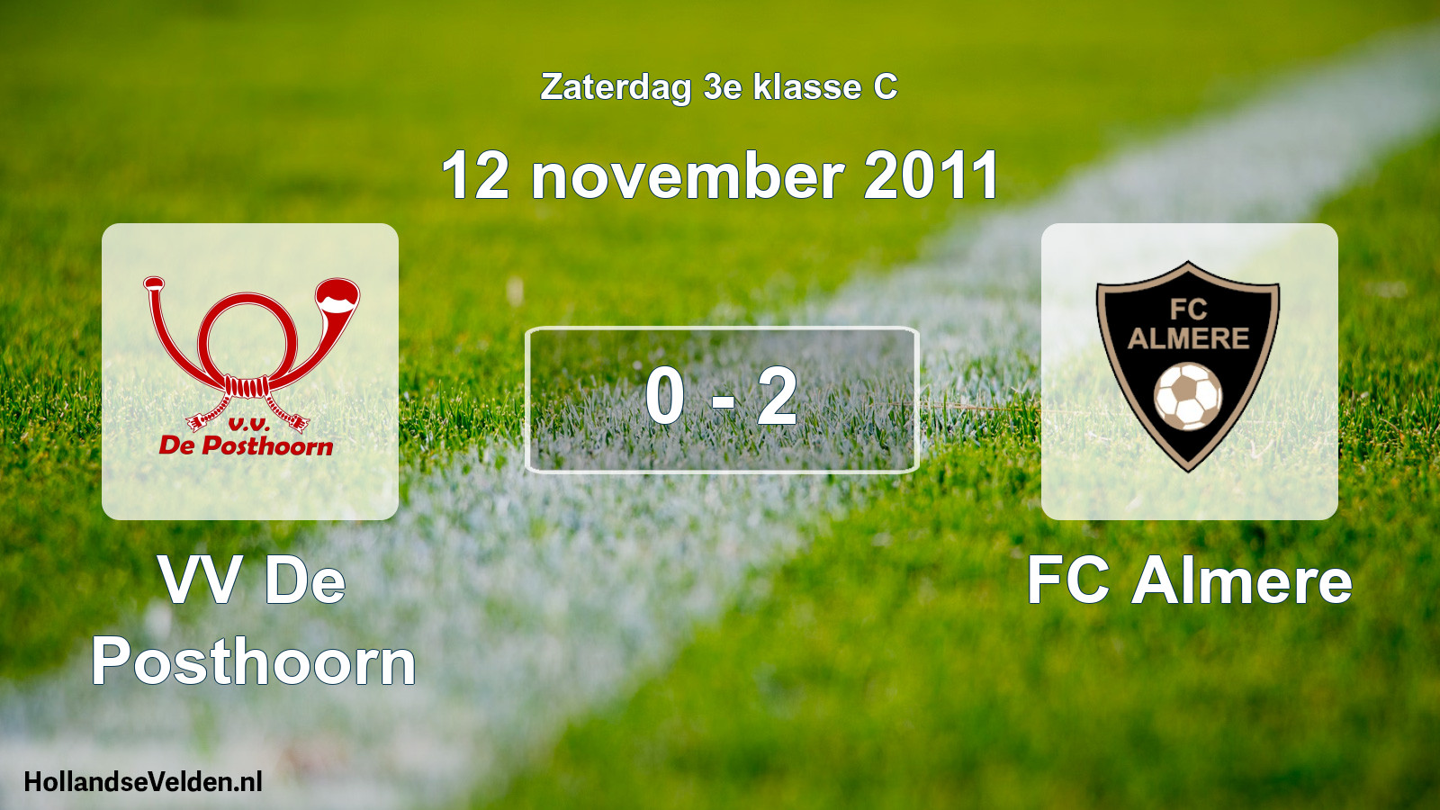 Gespeelde wedstrijd: VV De Posthoorn - FC Almere 0 - 2 (12 november 2011)