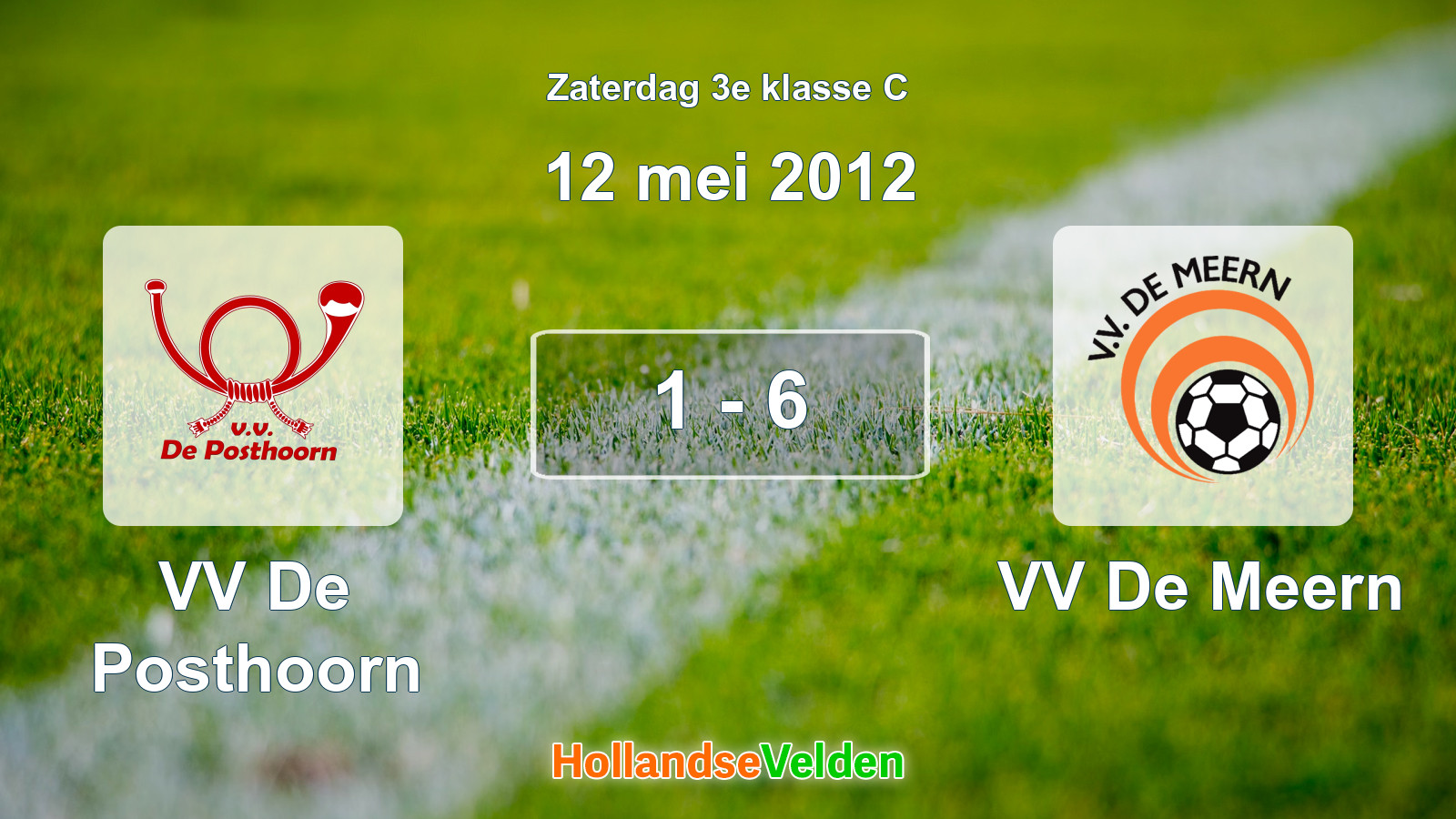 Gespeelde wedstrijd: VV De Posthoorn - VV De Meern 1 - 6 (12 mei 2012)