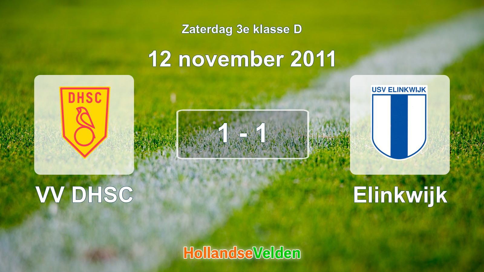 Gespeelde wedstrijd: VV DHSC - Elinkwijk 1 - 1 (12 november 2011)