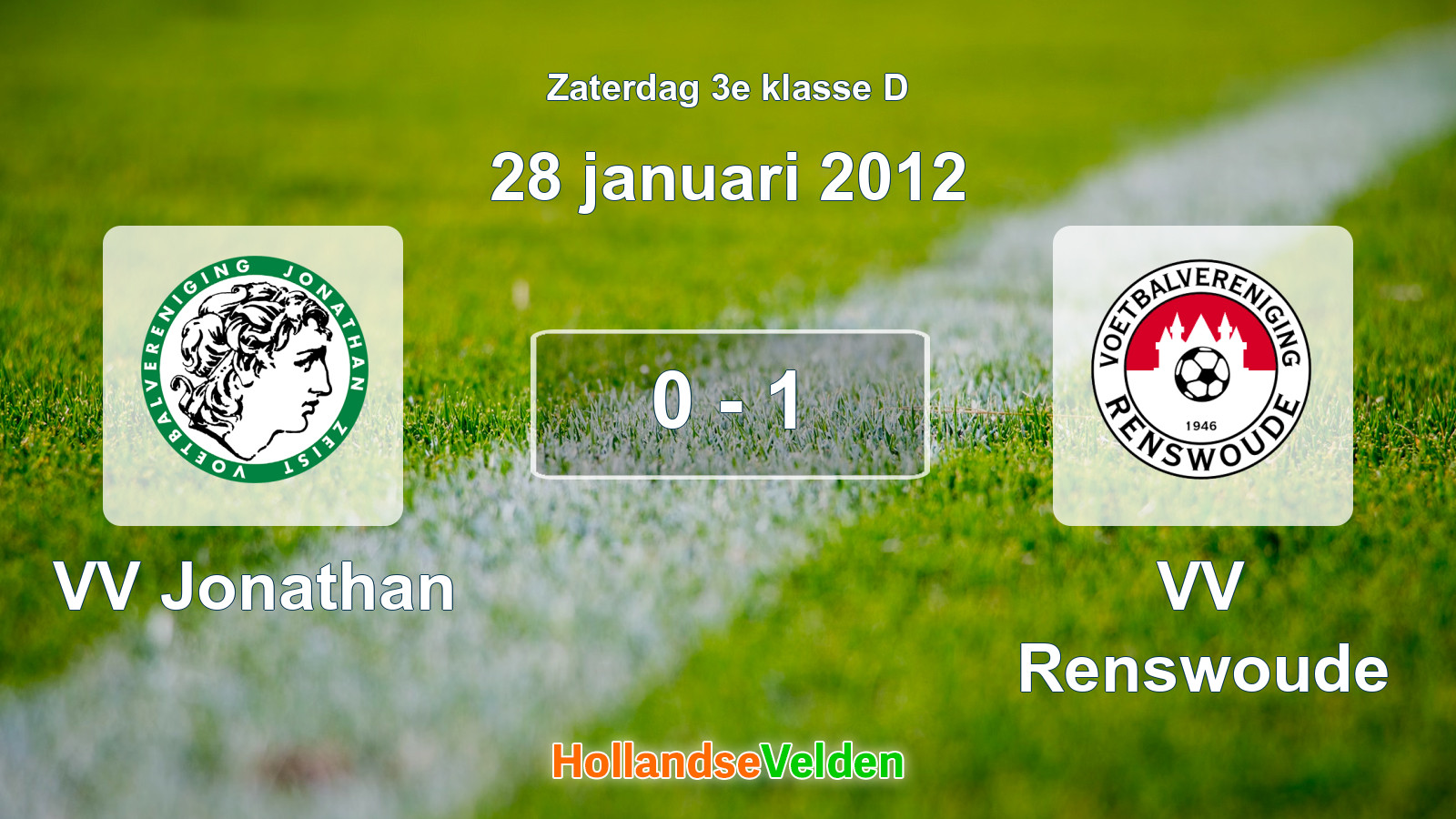 Gespeelde wedstrijd: VV Jonathan - VV Renswoude 0 - 1 (28 januari 2012)