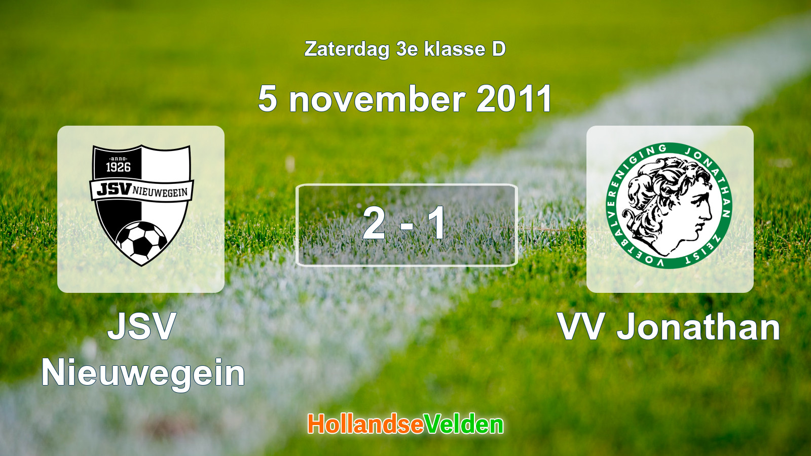 Gespeelde wedstrijd: JSV Nieuwegein - VV Jonathan 2 - 1 (5 november 2011)