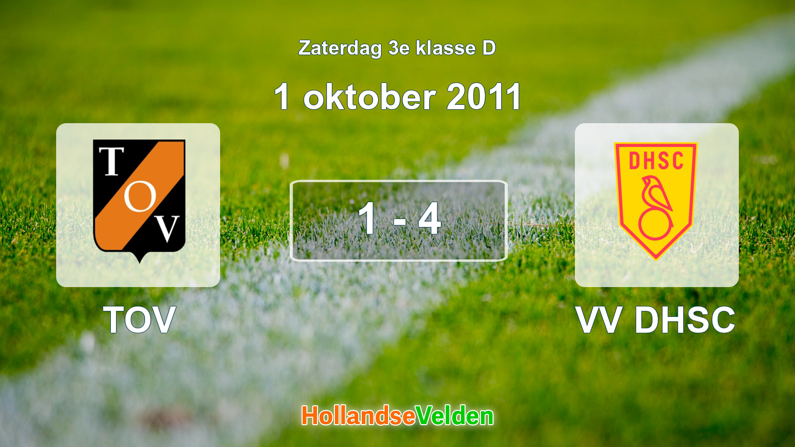 Gespeelde wedstrijd: TOV - VV DHSC 1 - 4 (1 oktober 2011)
