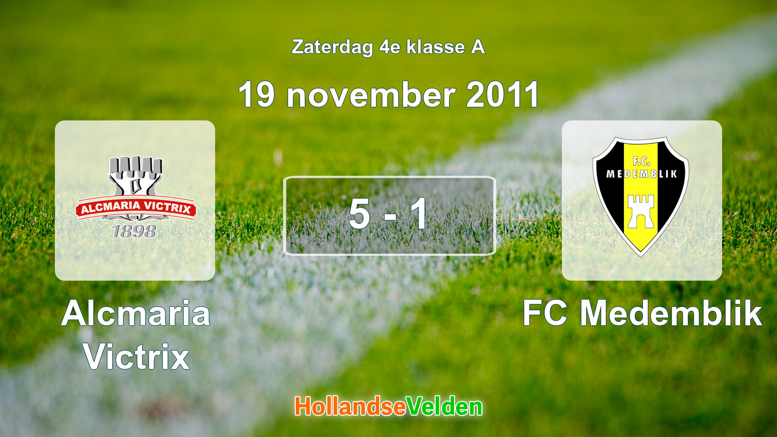 Gespeelde wedstrijd: Alcmaria Victrix - FC Medemblik 5 - 1 (19 november 2011)