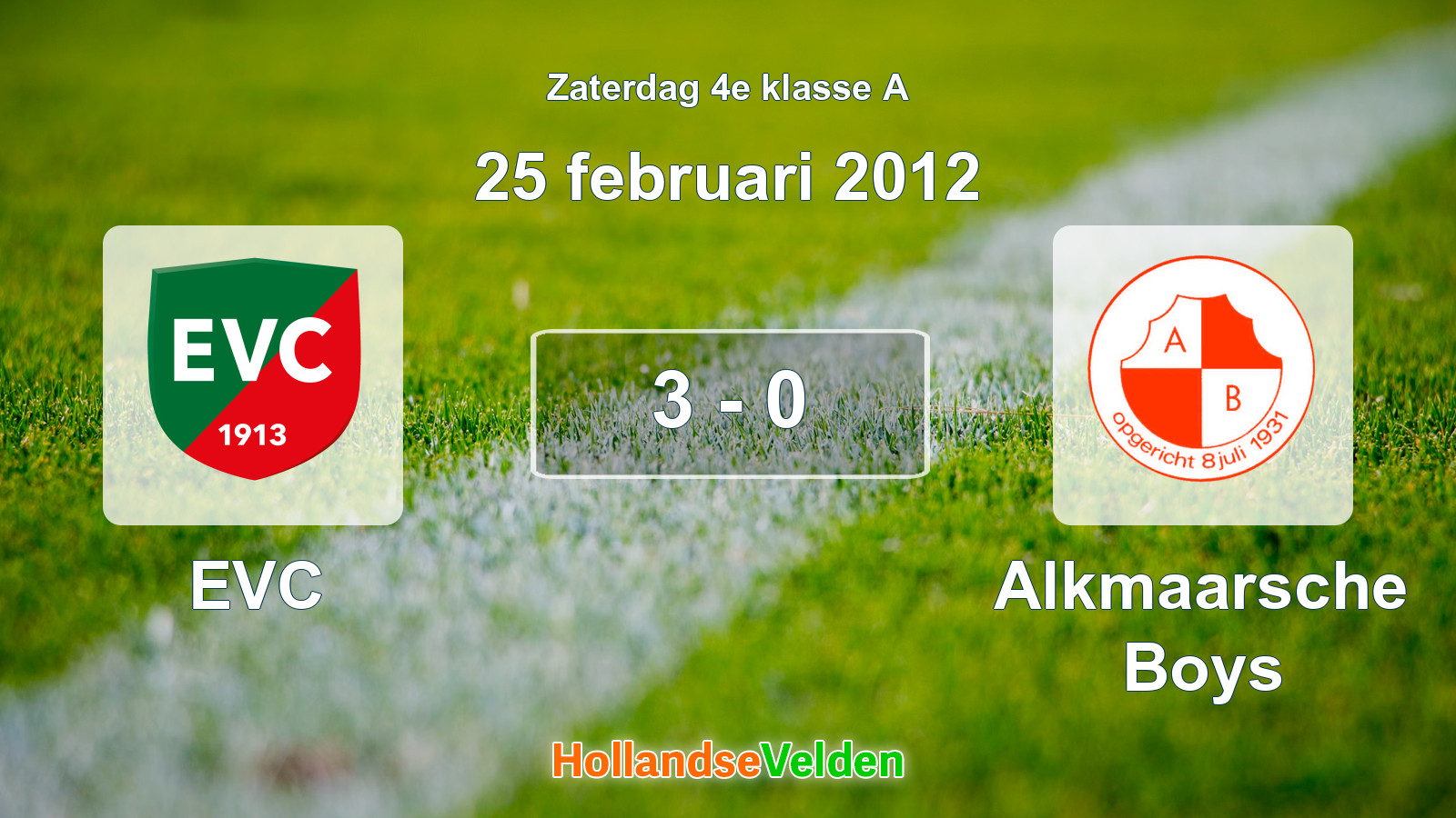 Gespeelde wedstrijd: EVC - Alkmaarsche Boys 3 - 0 (25 februari 2012)