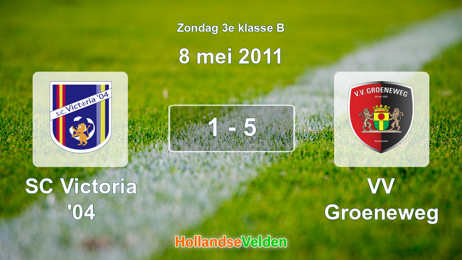 Gespeelde wedstrijd: SC Victoria '04 - VV Groeneweg 1 - 5 (8 mei 2011)