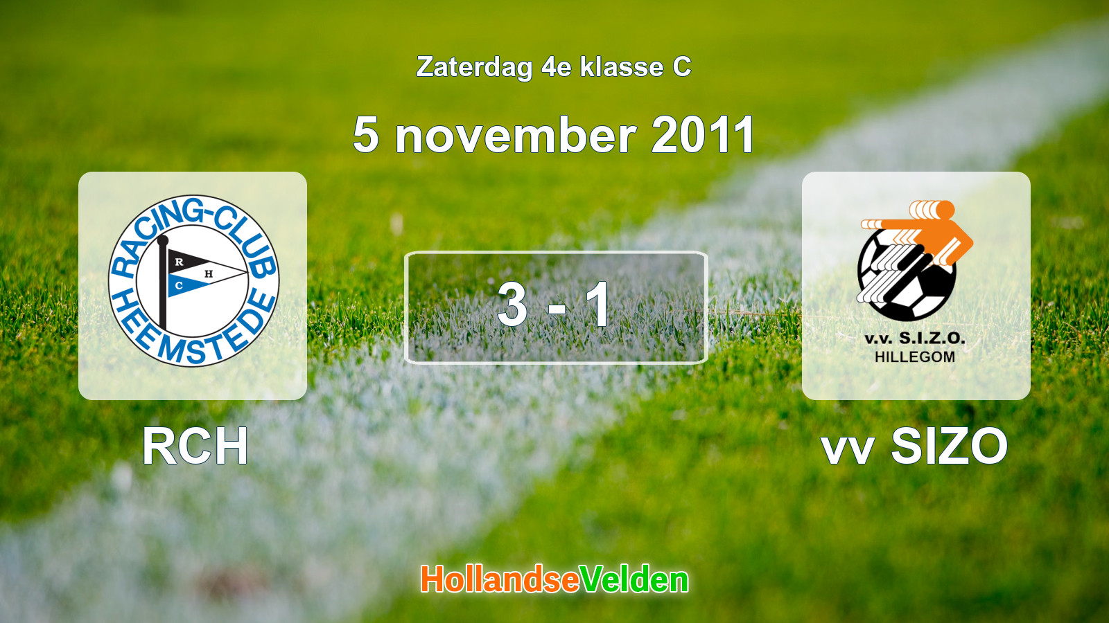 Gespeelde wedstrijd: RCH - vv SIZO 3 - 1 (5 november 2011)