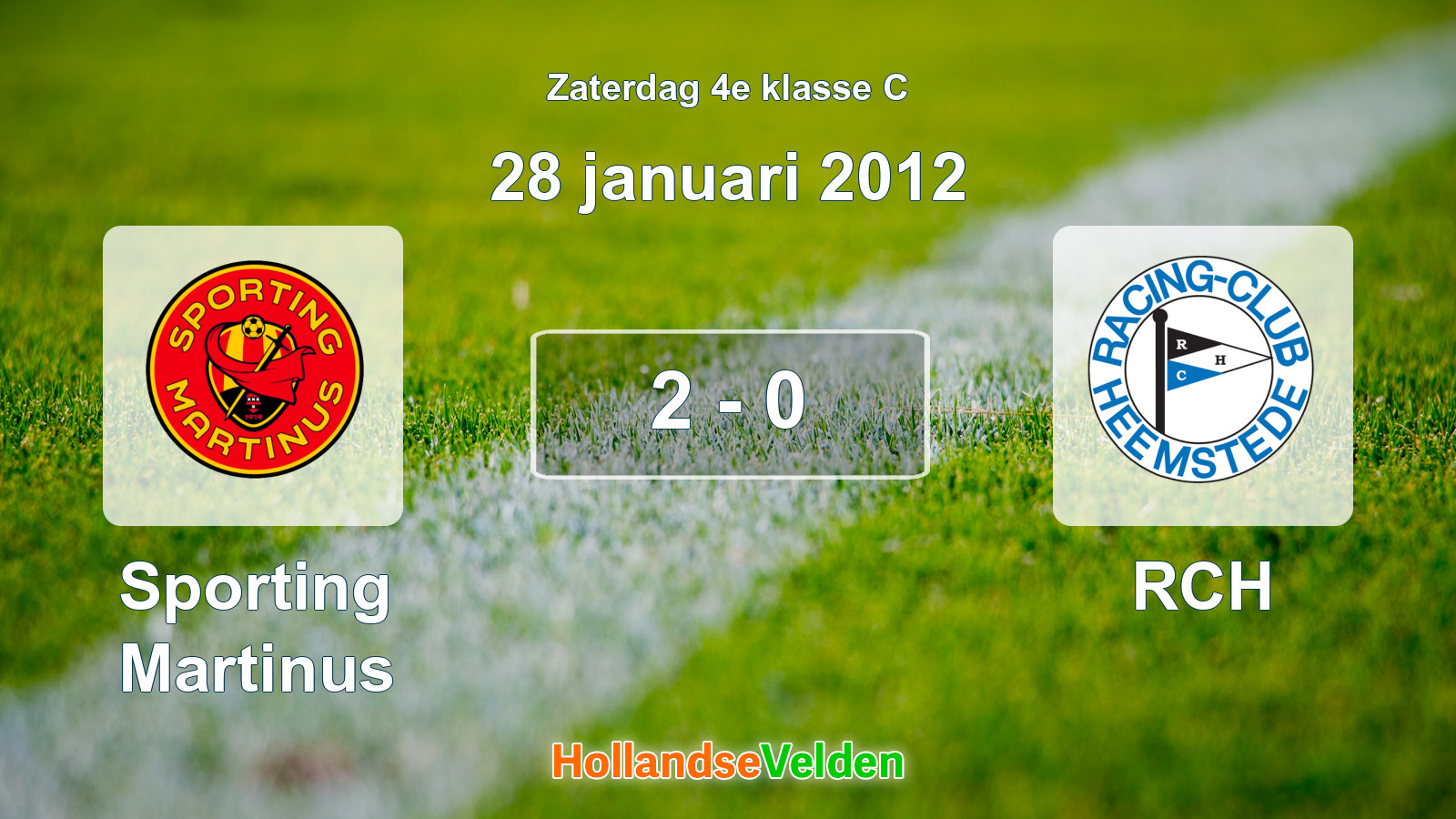 Gespeelde wedstrijd: Sporting Martinus - RCH 2 - 0 (28 januari 2012)