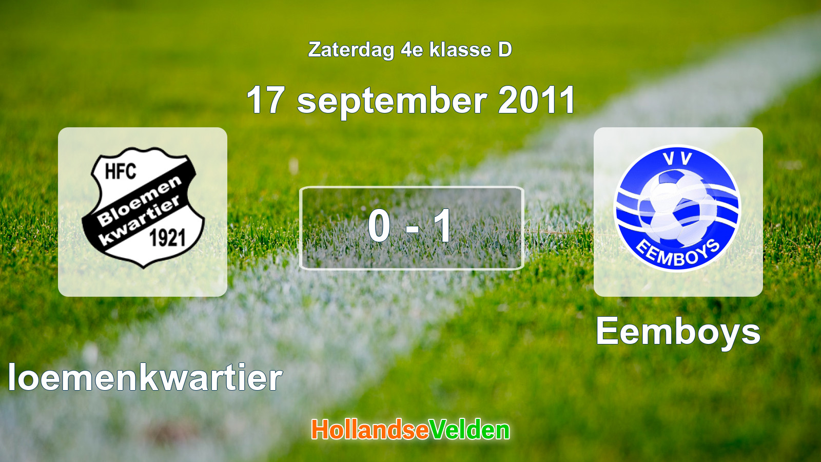 Gespeelde wedstrijd: Bloemenkwartier - Eemboys 0 - 1 (17 september 2011)