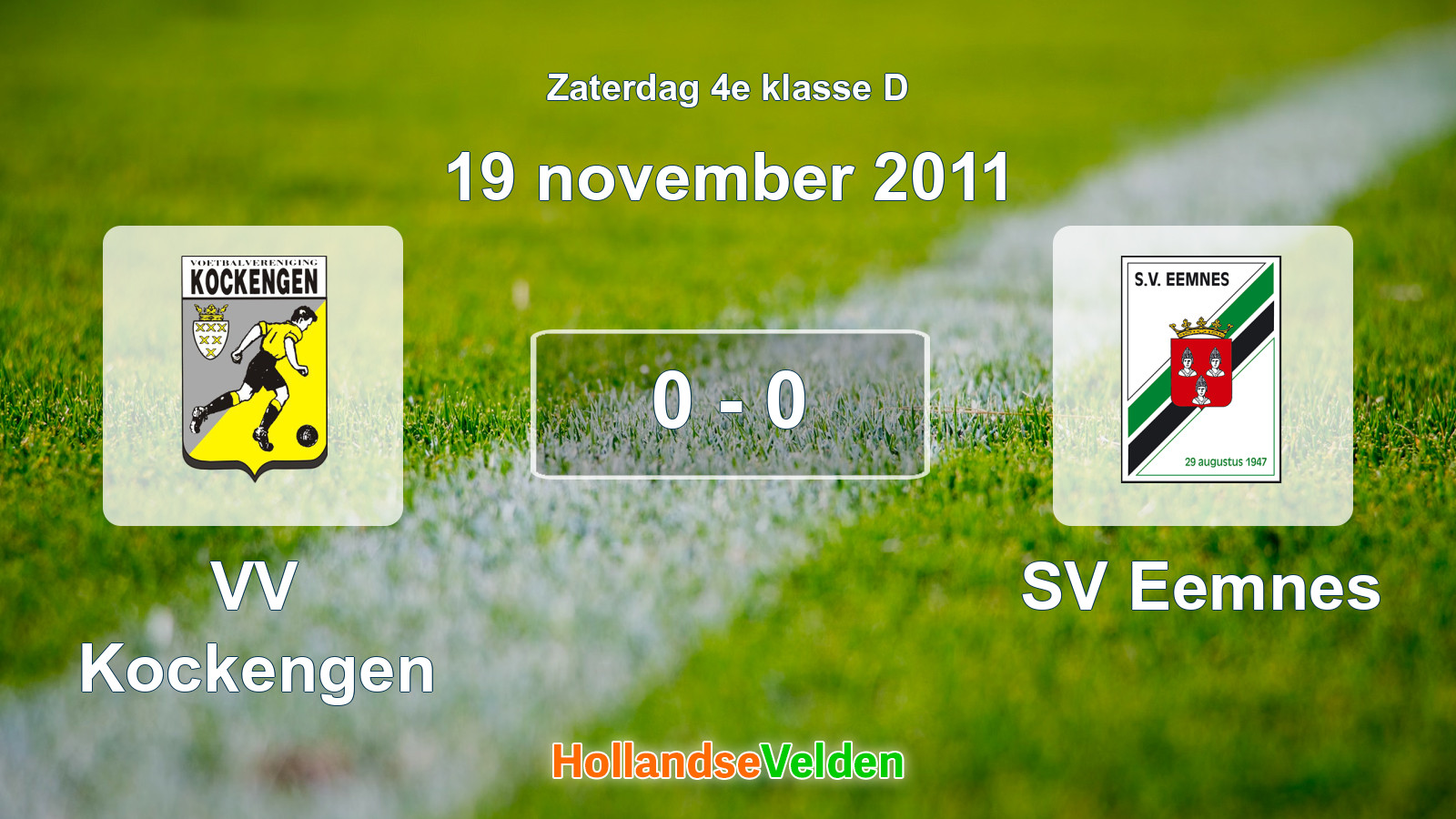 Gespeelde wedstrijd: VV Kockengen - SV Eemnes 0 - 0 (19 november 2011)