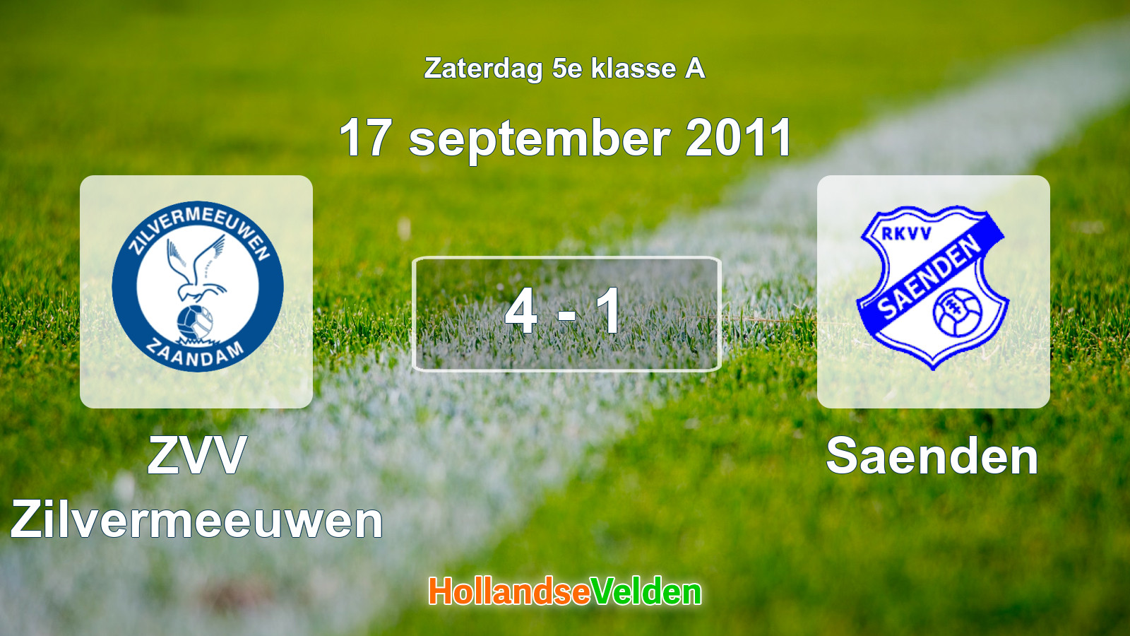 Gespeelde wedstrijd: ZVV Zilvermeeuwen - Saenden 4 - 1 (17 september 2011)