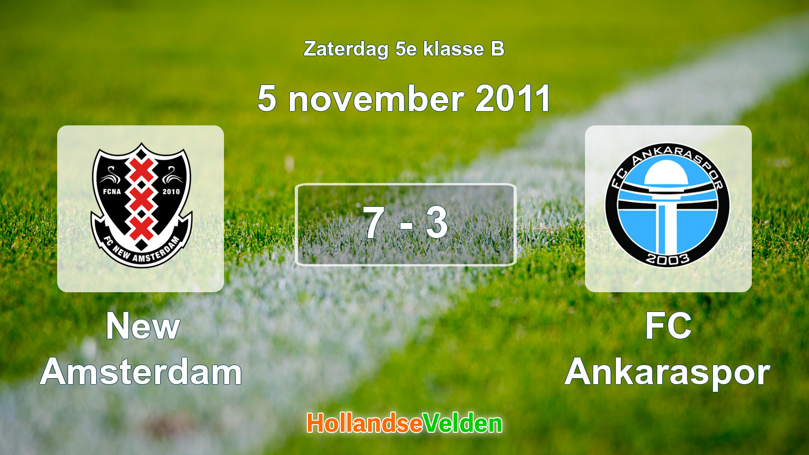 Gespeelde wedstrijd: New Amsterdam - FC Ankaraspor 7 - 3 (5 november 2011)