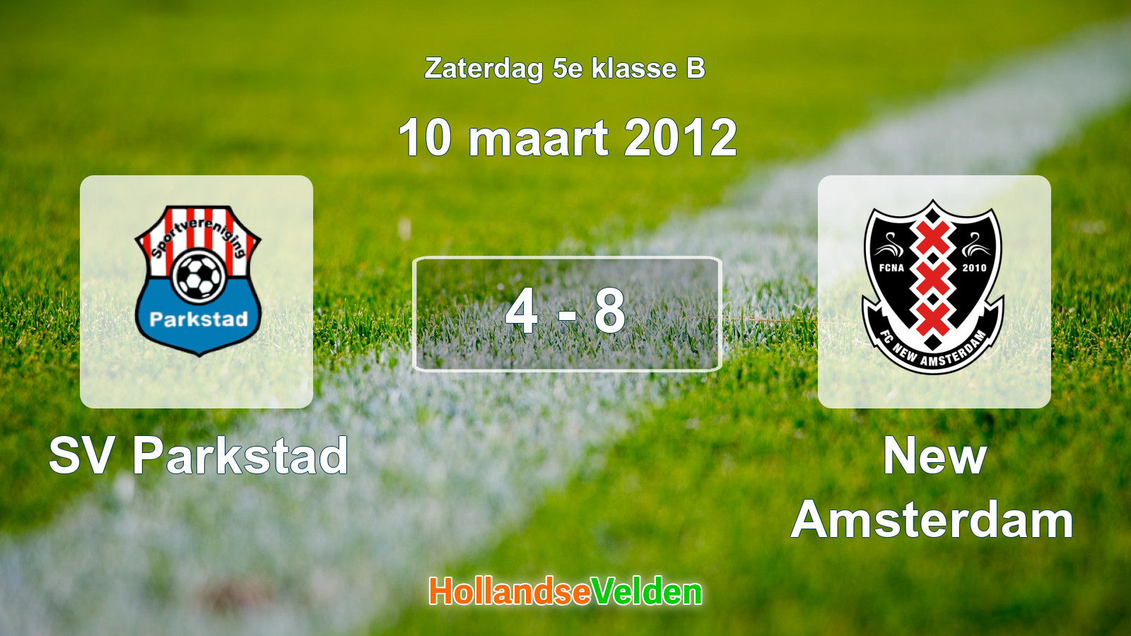 Gespeelde wedstrijd: SV Parkstad - New Amsterdam 4 - 8 (10 maart 2012)