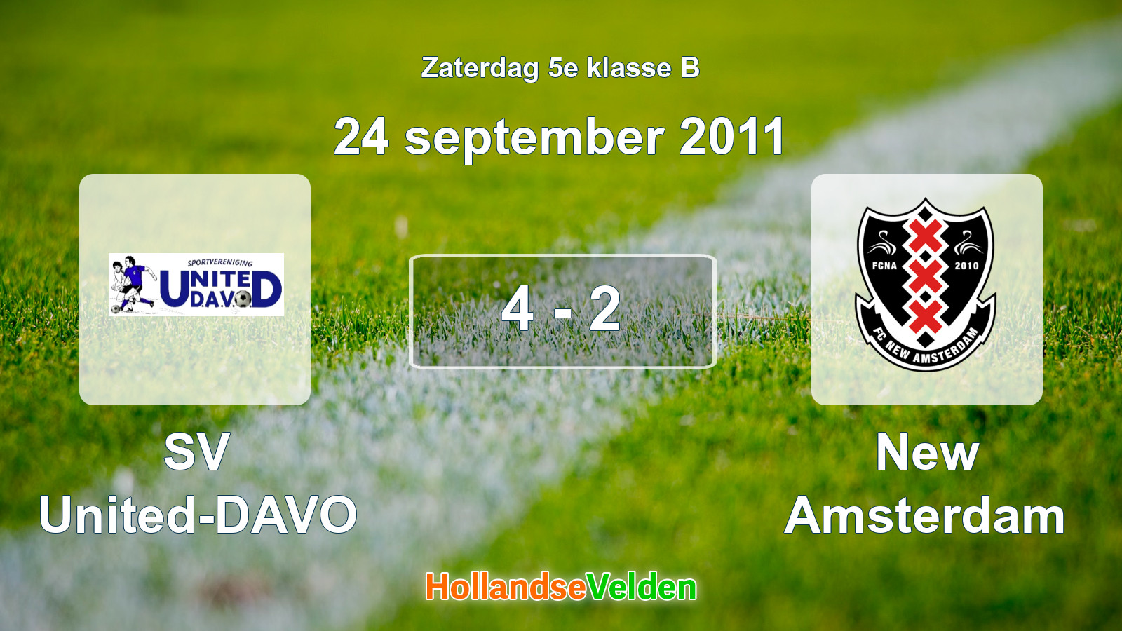 Gespeelde wedstrijd: SV United-DAVO - New Amsterdam 4 - 2 (24 september 2011)