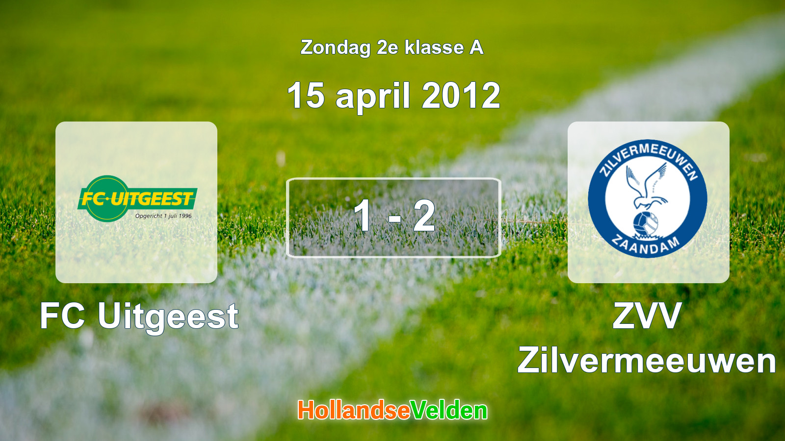 Gespeelde wedstrijd: FC Uitgeest - ZVV Zilvermeeuwen 1 - 2 (15 april 2012)