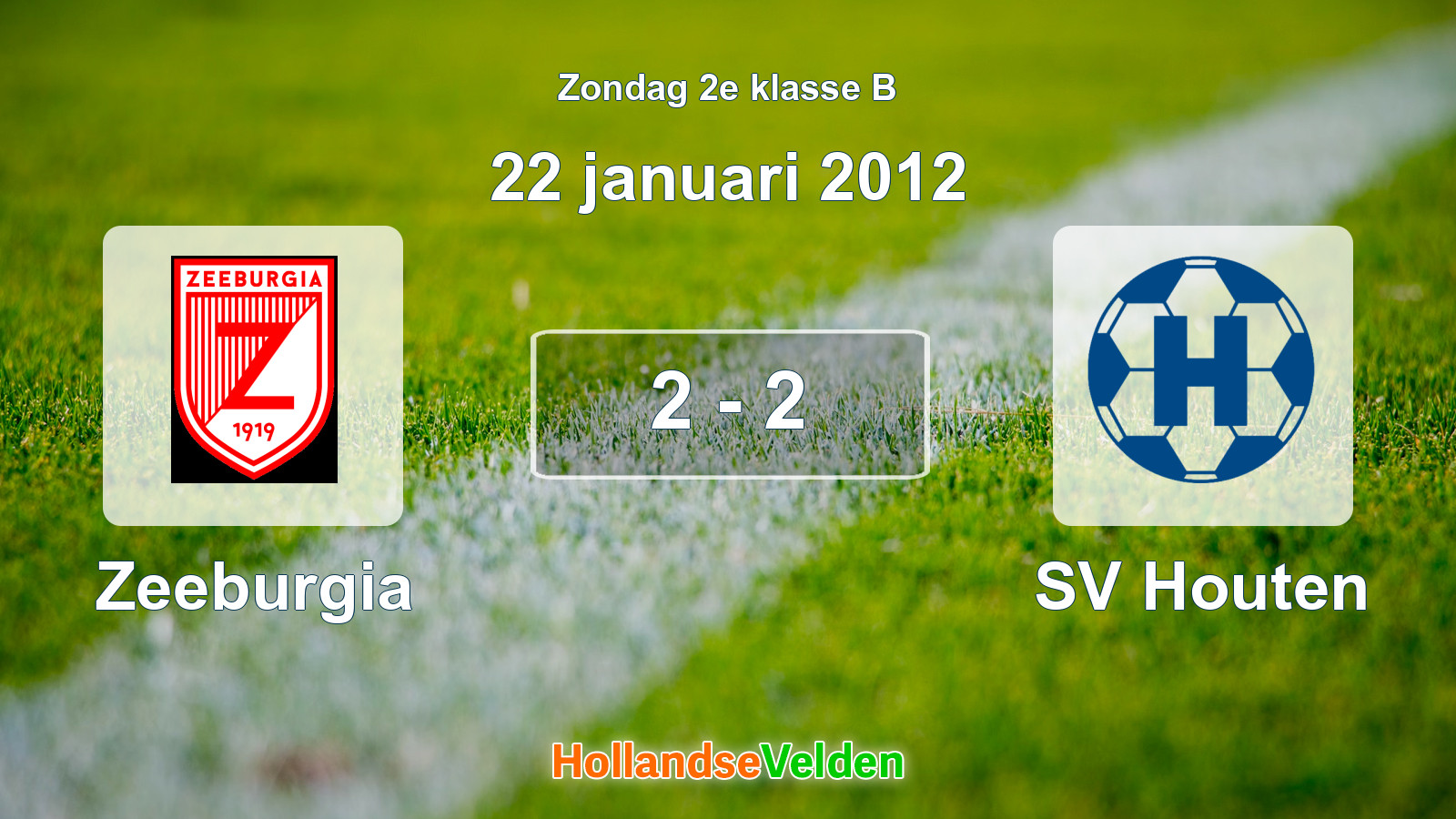 Gespeelde wedstrijd: Zeeburgia - SV Houten 2 - 2 (22 januari 2012)