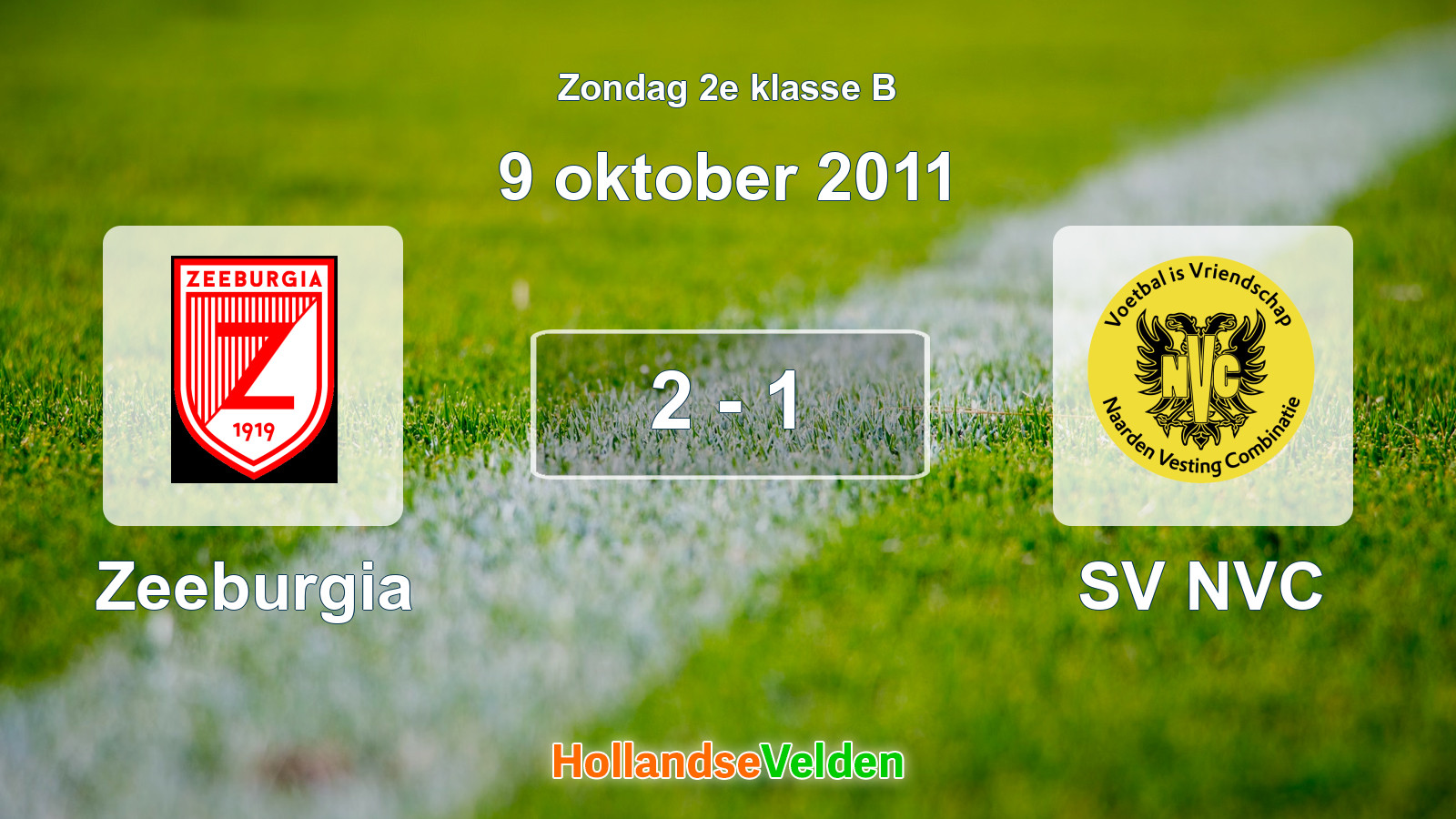 Gespeelde wedstrijd: Zeeburgia - SV NVC 2 - 1 (9 oktober 2011)