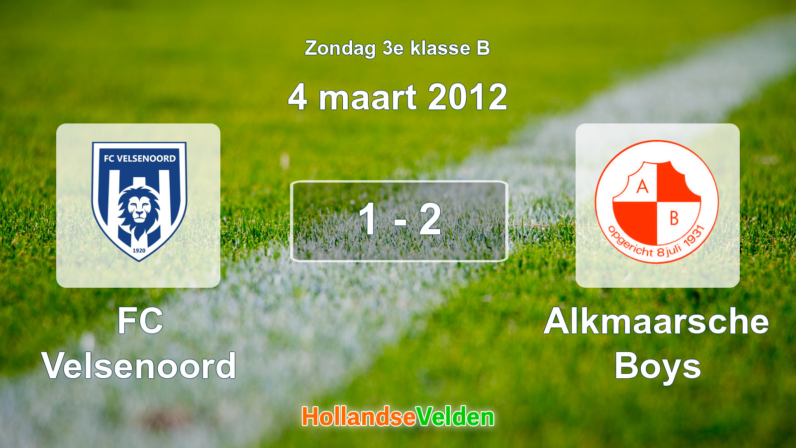 Gespeelde wedstrijd: FC Velsenoord - Alkmaarsche Boys 1 - 2 (4 maart 2012)