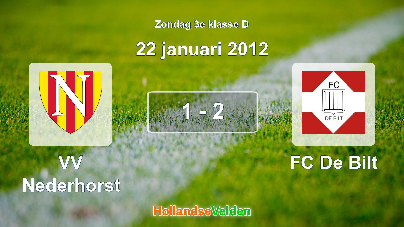 Gespeelde wedstrijd: VV Nederhorst - FC De Bilt 1 - 2 (22 januari 2012)