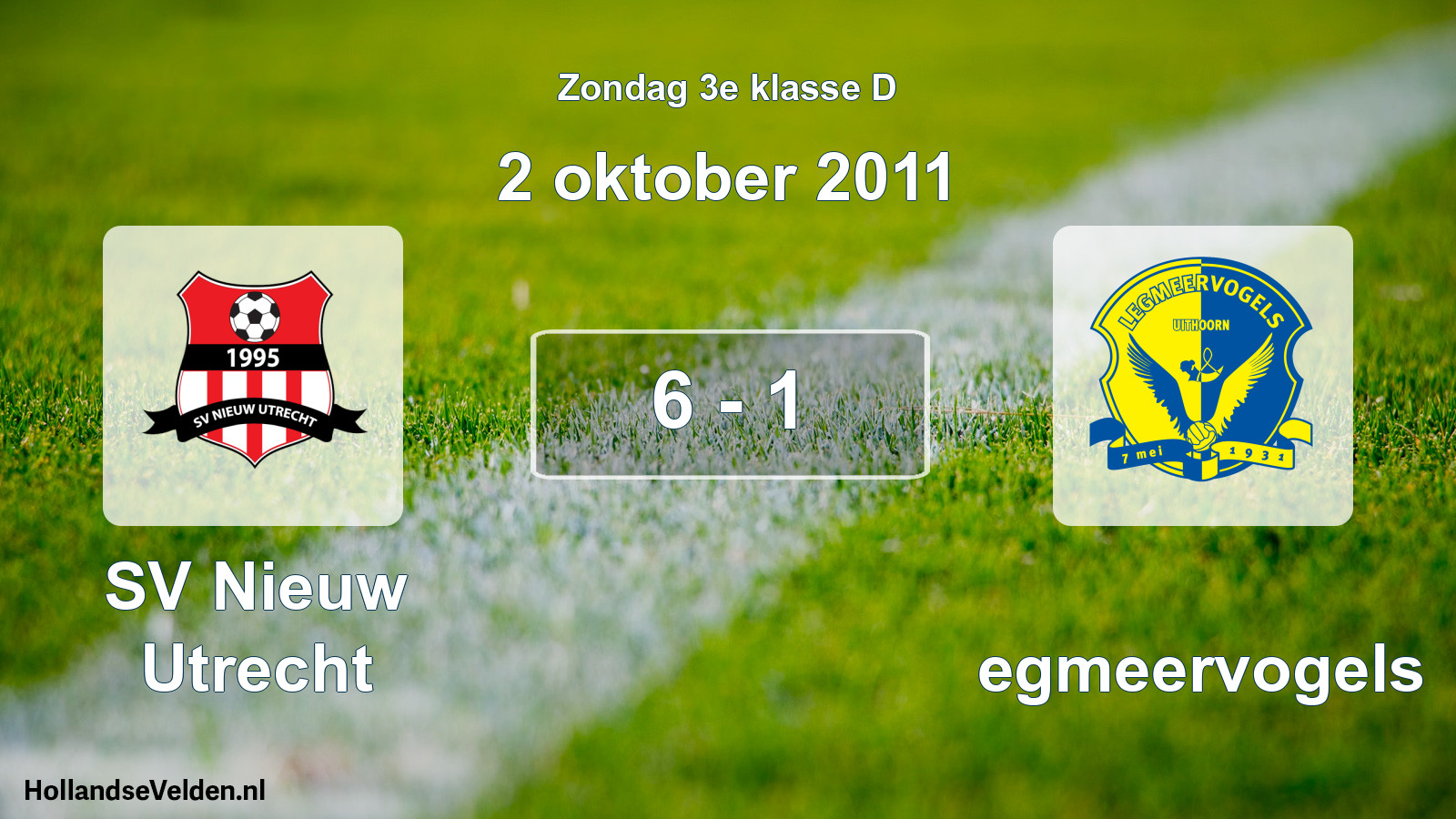 Gespeelde wedstrijd: SV Nieuw Utrecht - Legmeervogels 6 - 1 (2 oktober 2011)