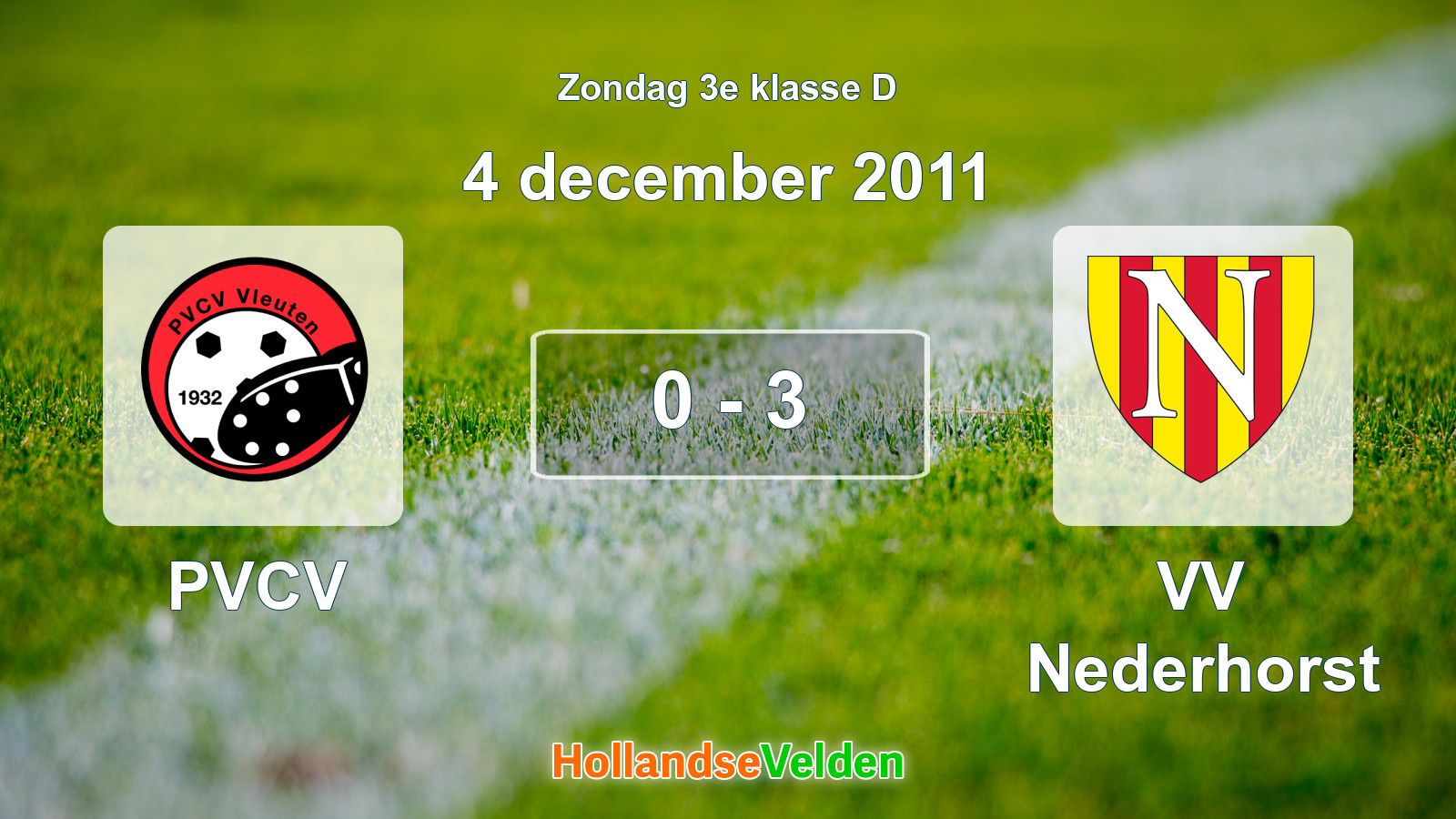 Gespeelde wedstrijd: PVCV - VV Nederhorst 0 - 3 (4 december 2011)