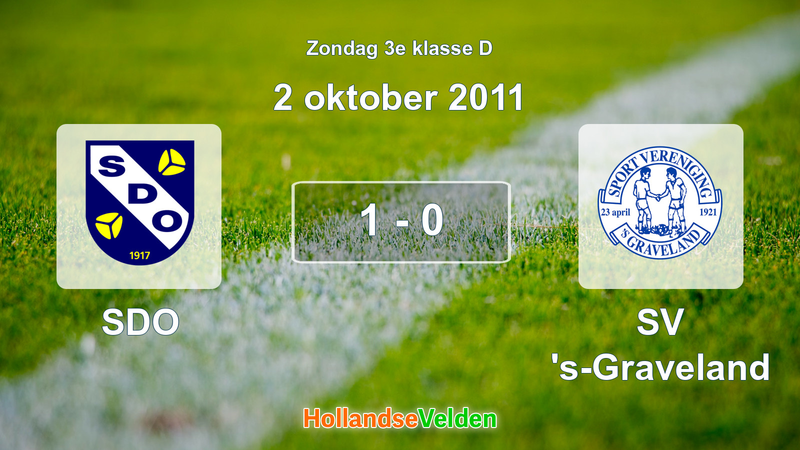 Gespeelde wedstrijd: SDO - SV 's-Graveland 1 - 0 (2 oktober 2011)