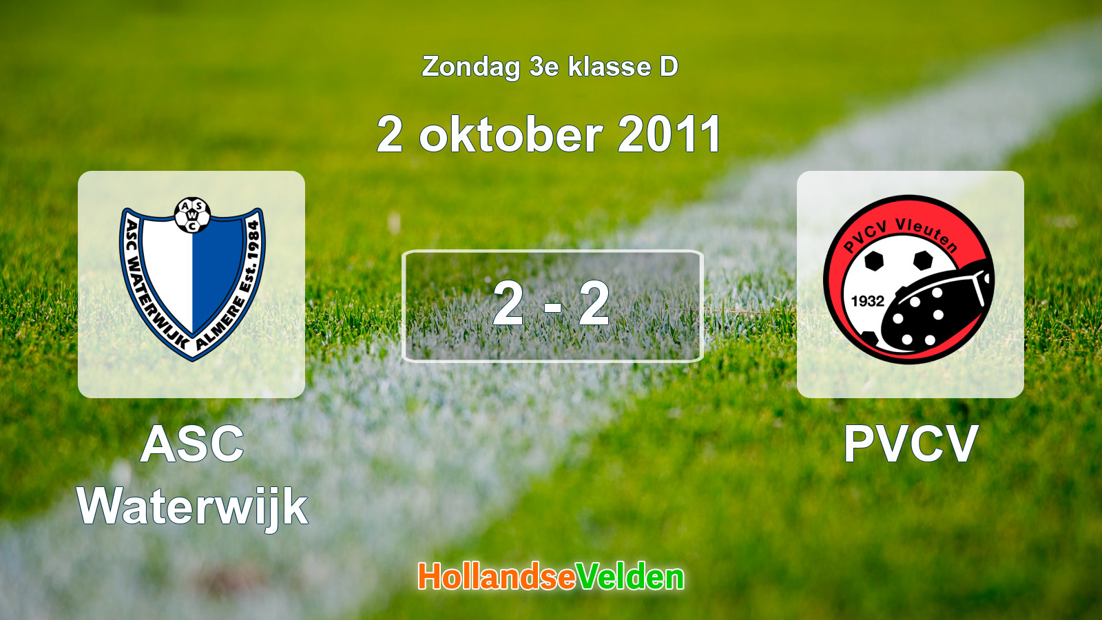 Gespeelde wedstrijd: ASC Waterwijk - PVCV 2 - 2 (2 oktober 2011)