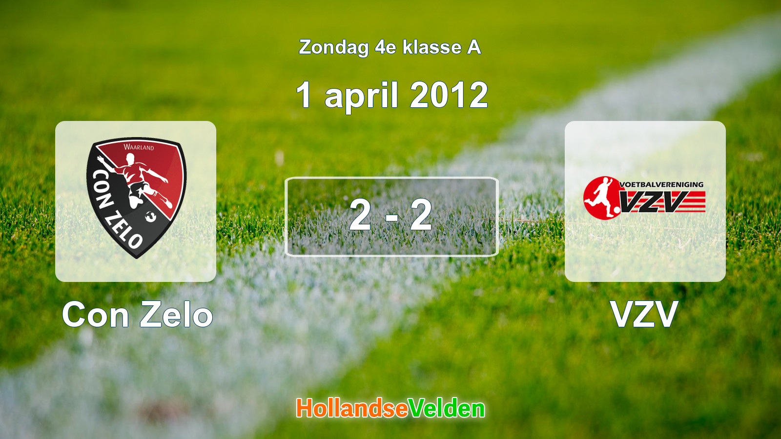Gespeelde wedstrijd: Con Zelo - VZV 2 - 2 (1 april 2012)