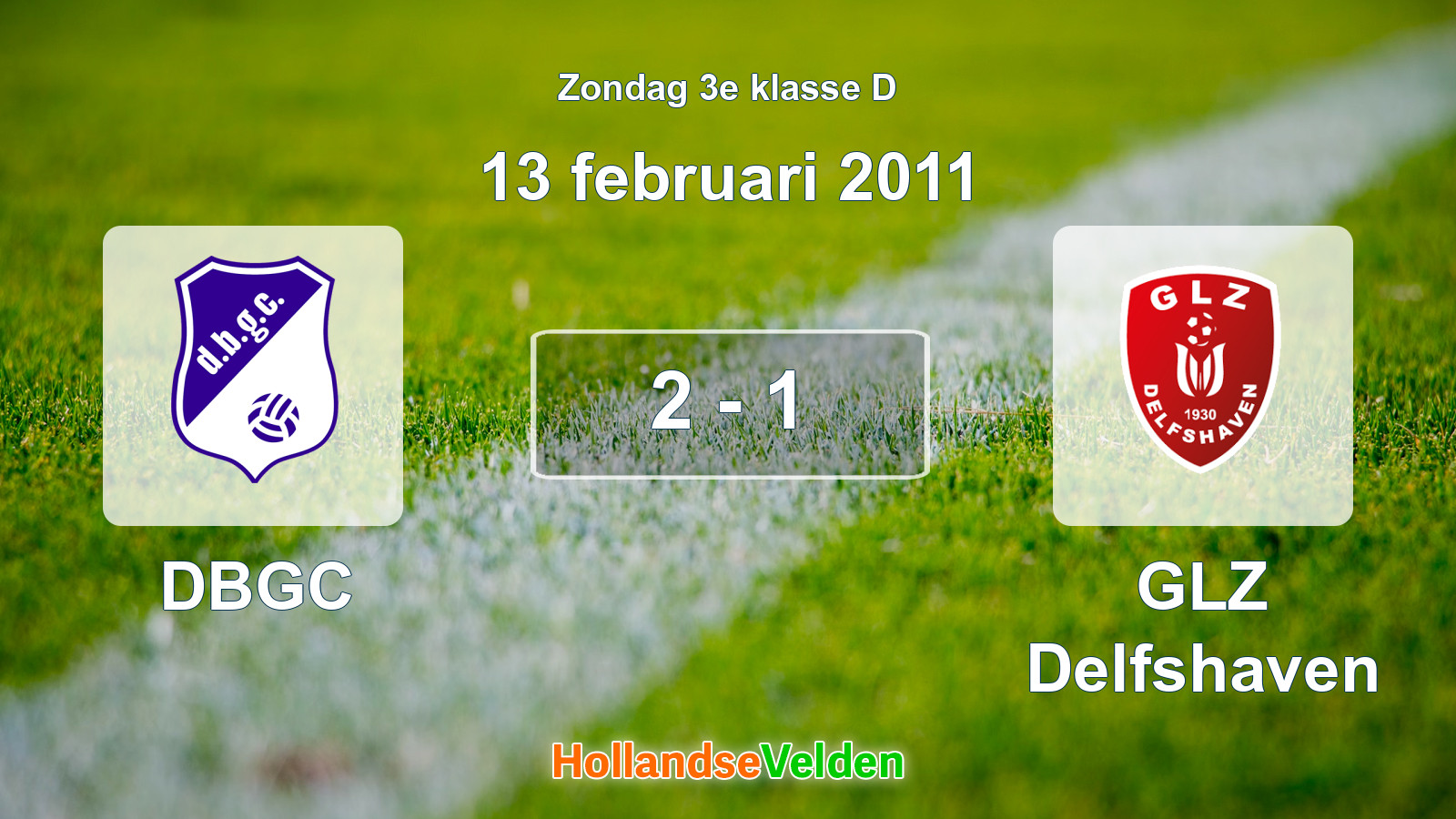 Gespeelde wedstrijd: DBGC - GLZ Delfshaven 2 - 1 (13 februari 2011)