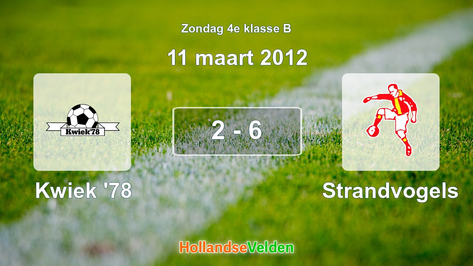 Gespeelde wedstrijd: Kwiek '78 - Strandvogels 2 - 6 (11 maart 2012)
