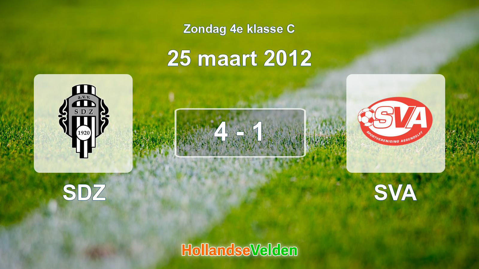 Gespeelde wedstrijd: SDZ - SVA 4 - 1 (25 maart 2012)
