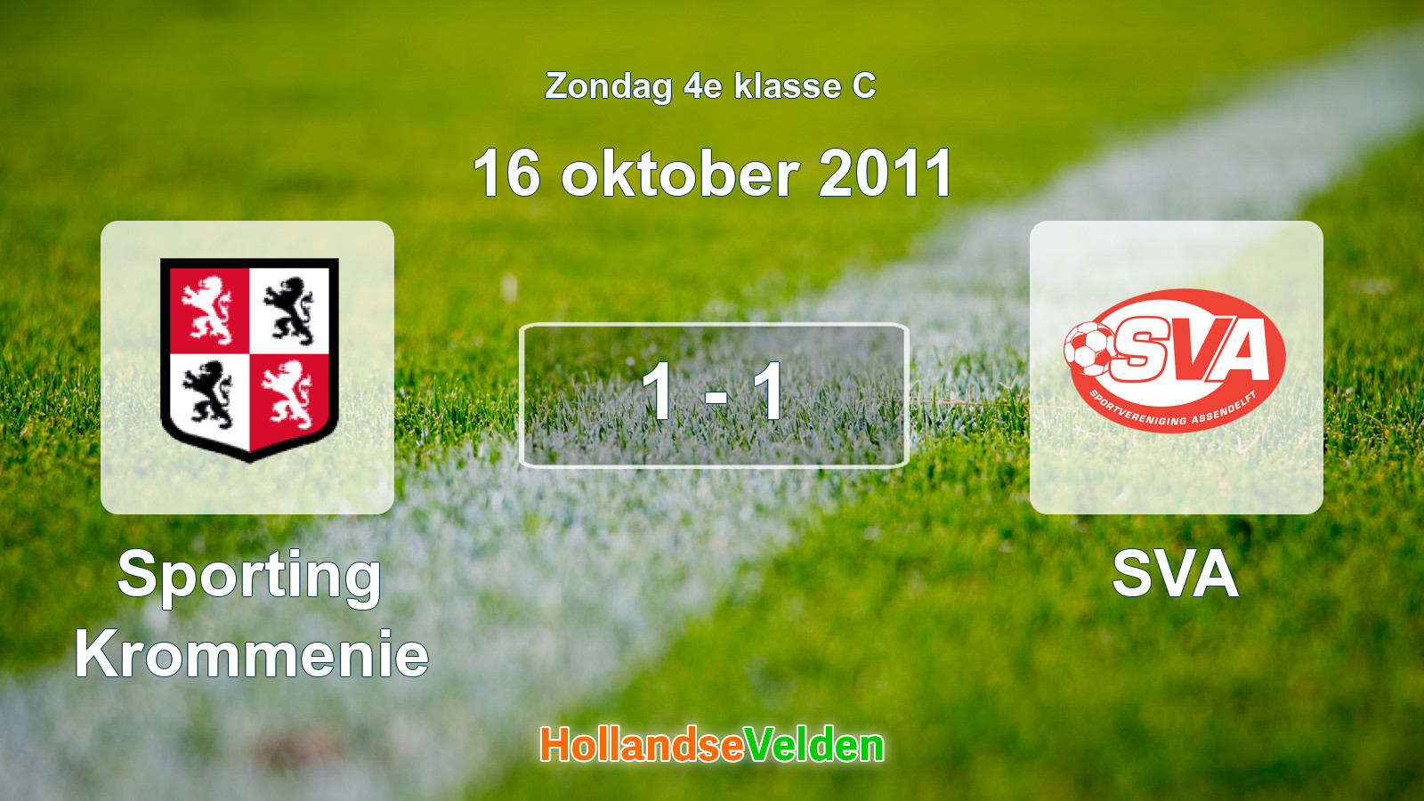 Gespeelde wedstrijd: Sporting Krommenie - SVA 1 - 1 (16 oktober 2011)