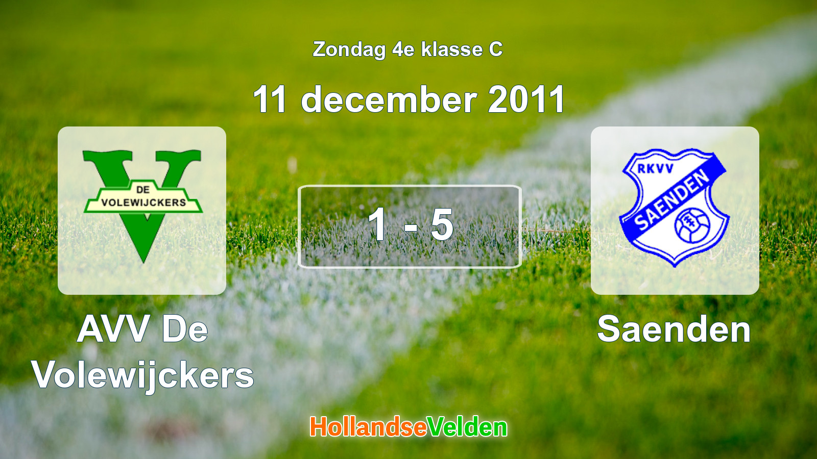 Gespeelde wedstrijd: AVV De Volewijckers - Saenden 1 - 5 (11 december 2011)