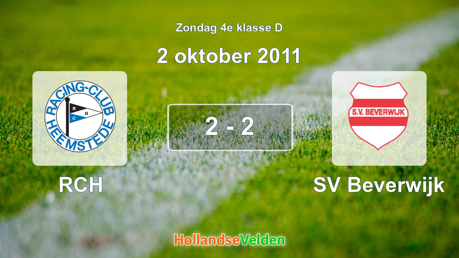 Gespeelde wedstrijd: RCH - SV Beverwijk 2 - 2 (2 oktober 2011)