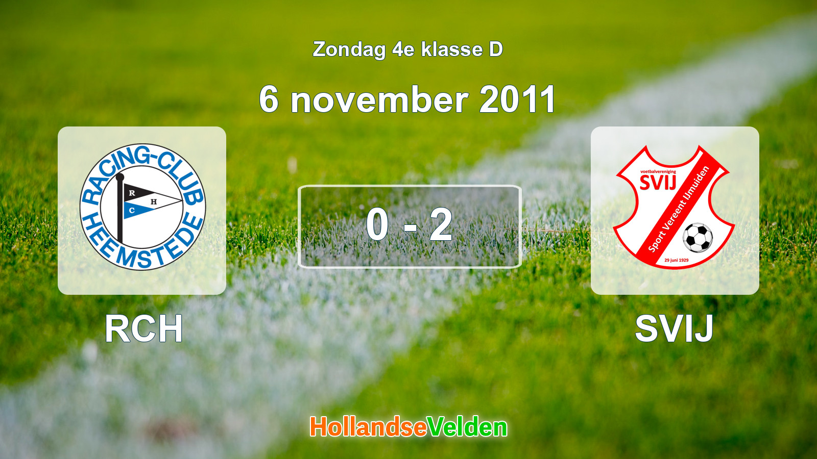Gespeelde wedstrijd: RCH - SVIJ 0 - 2 (6 november 2011)