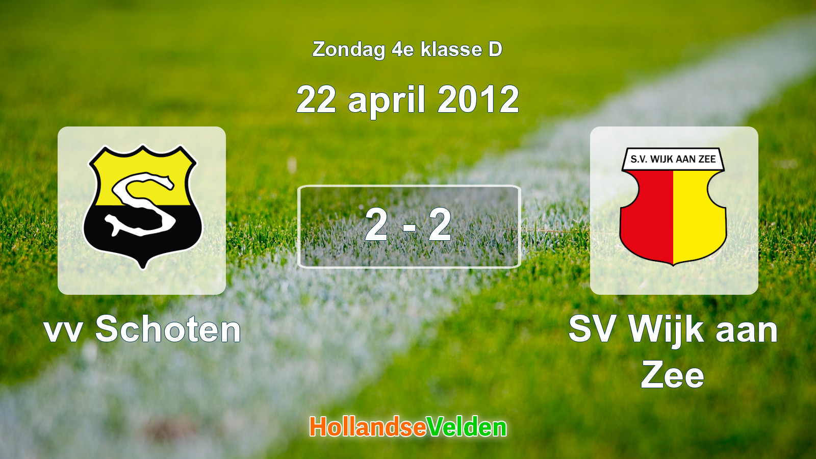 Gespeelde wedstrijd: vv Schoten - SV Wijk aan Zee 2 - 2 (22 april 2012)