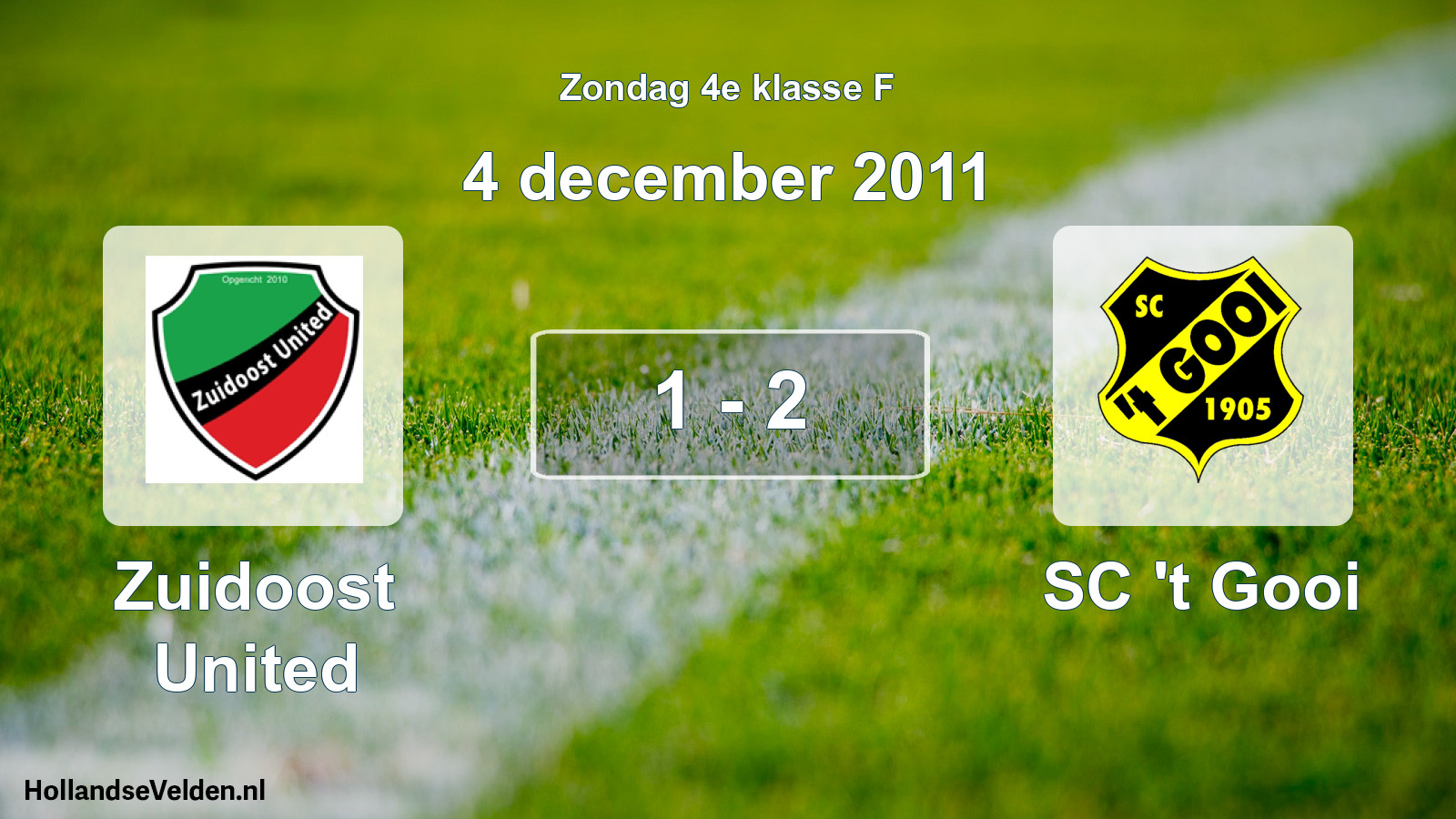 Gespeelde wedstrijd: Zuidoost United - SC 't Gooi 1 - 2 (4 december 2011)