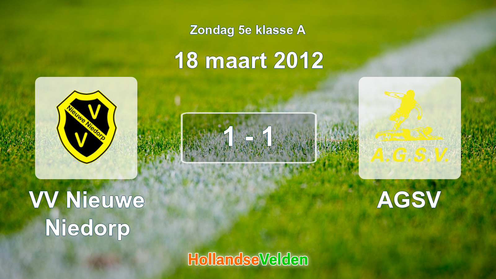 Gespeelde wedstrijd: VV Nieuwe Niedorp - AGSV 1 - 1 (18 maart 2012)