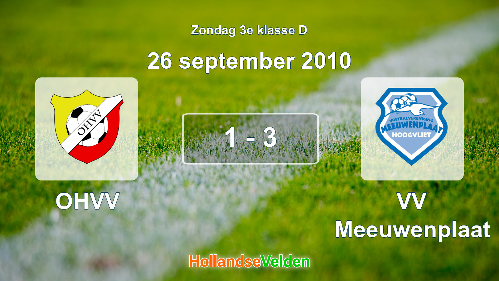 Gespeelde wedstrijd: OHVV - VV Meeuwenplaat 1 - 3 (26 september 2010)
