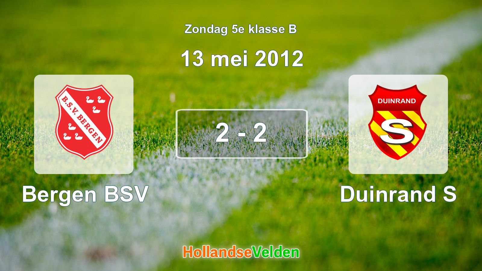Gespeelde wedstrijd: Bergen BSV - Duinrand S 2 - 2 (13 mei 2012)