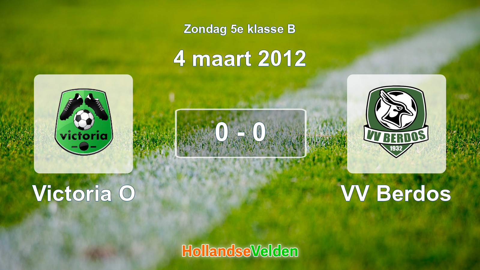 Gespeelde wedstrijd: Victoria O - VV Berdos 0 - 0 (4 maart 2012)
