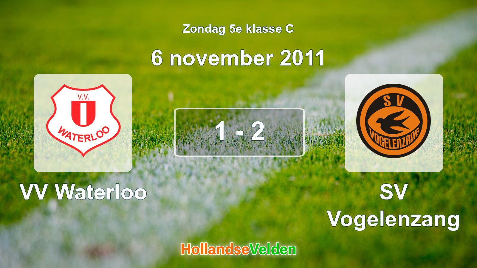 Gespeelde wedstrijd: VV Waterloo - SV Vogelenzang 1 - 2 (6 november 2011)