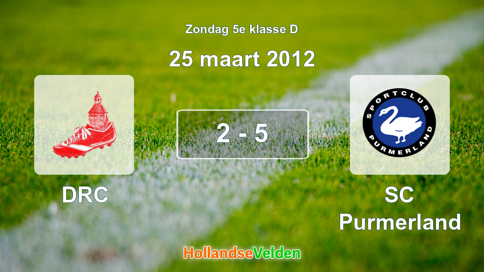 Gespeelde wedstrijd: DRC - SC Purmerland 2 - 5 (25 maart 2012)