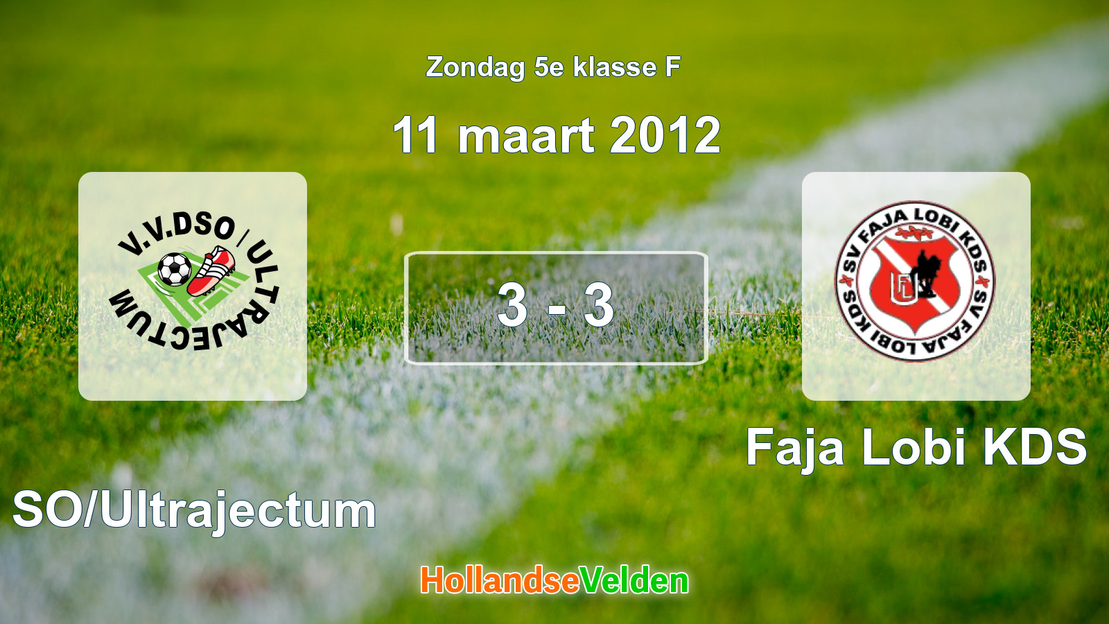 Gespeelde wedstrijd: DSO/Ultrajectum - Faja Lobi KDS 3 - 3 (11 maart 2012)