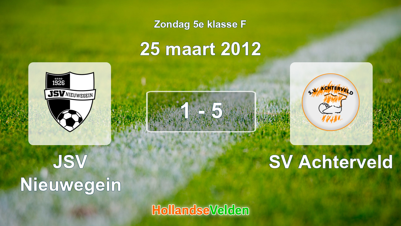 Gespeelde wedstrijd: JSV Nieuwegein - SV Achterveld 1 - 5 (25 maart 2012)