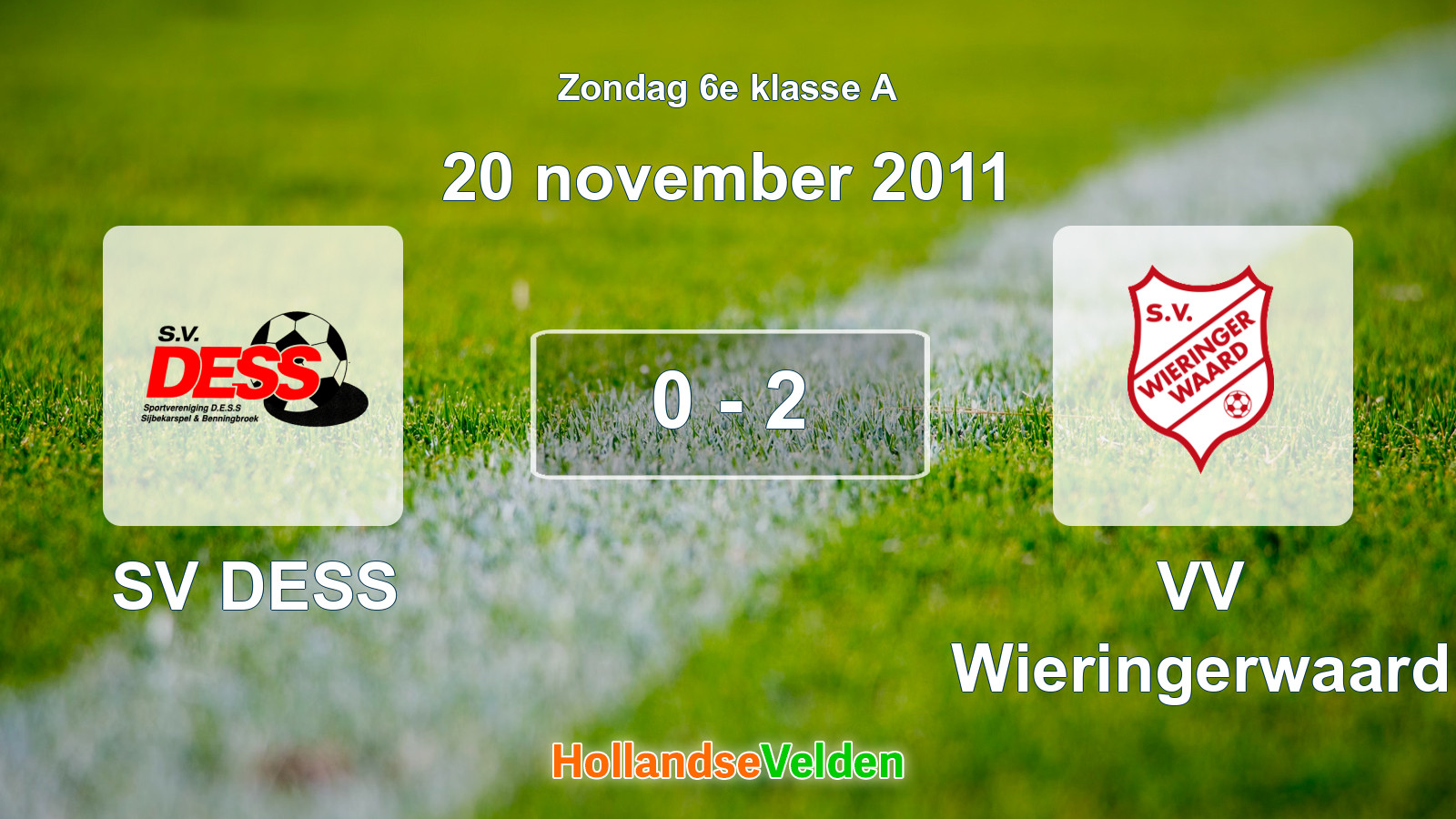 Gespeelde wedstrijd: SV DESS - VV Wieringerwaard 0 - 2 (20 november 2011)