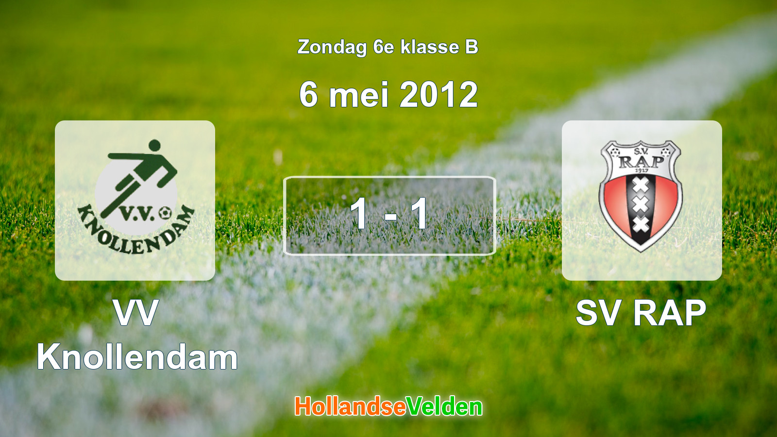 Gespeelde wedstrijd: VV Knollendam - SV RAP 1 - 1 (6 mei 2012)